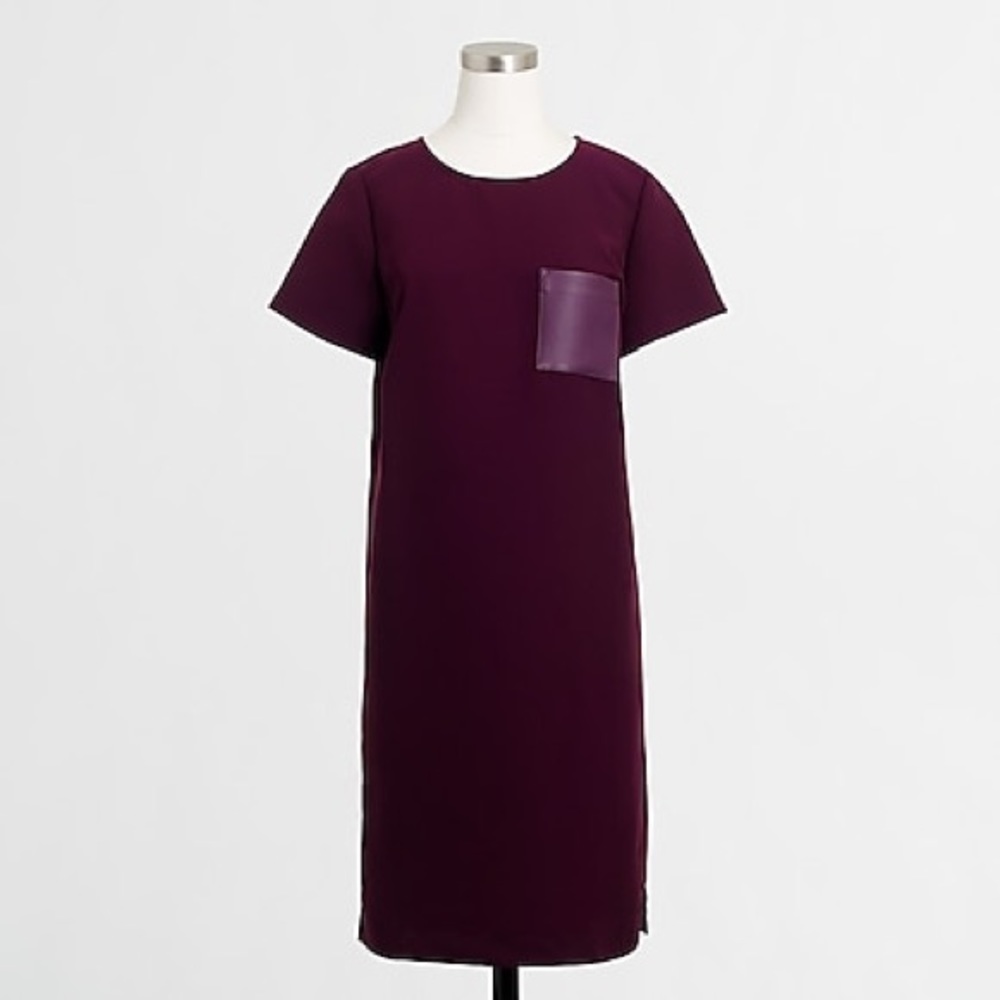 J.Crew Factory Leather Pocket Tee Dress - Size S